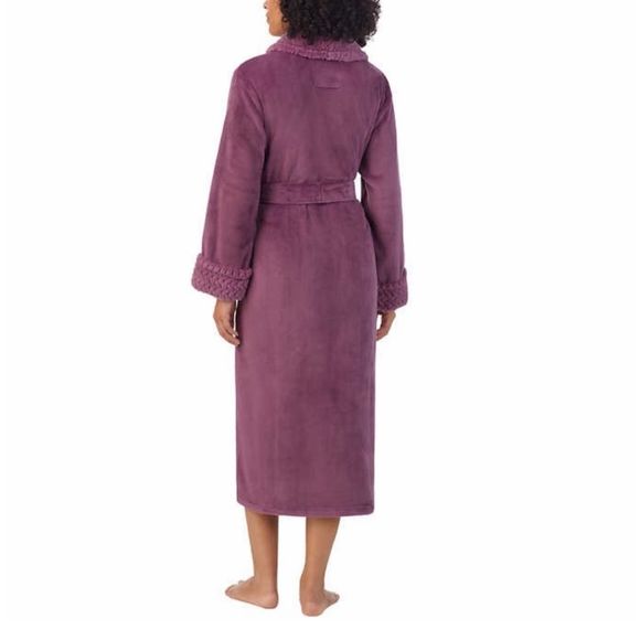 New! CAROLE HOCHMAN Plush Robe Purple (Berry) Sz Small 6-8 Pockets Soft NWT - Picture 5 of 13